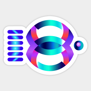 Abstract shape fish Sticker